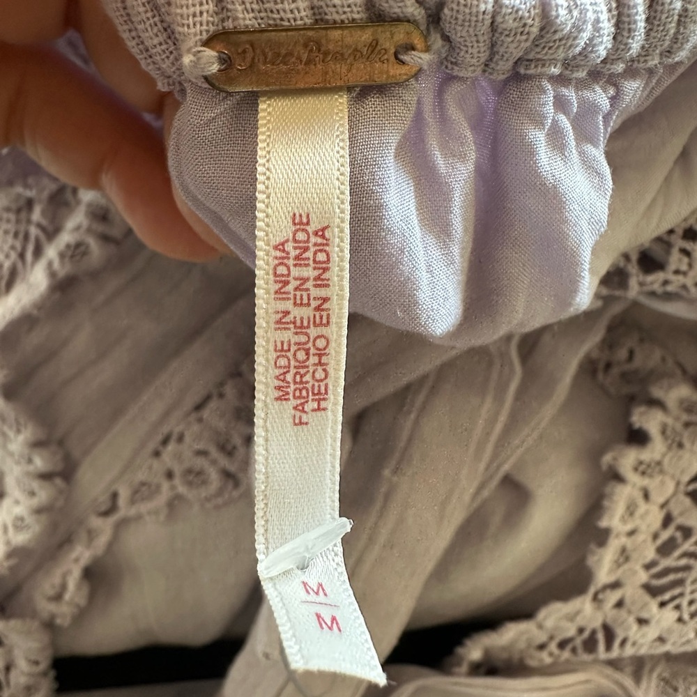Free People Lavender Lace-Trim Midi Dress - Picture 9 of 9